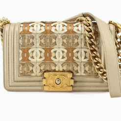 Túi Đeo Chéo Nữ Chanel Boy Chanel Chain Shoulder Bag Golden Màu Vàng Gold HÀNG USED