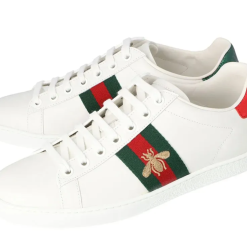 Giày Thể Thao Nam Gucci Ace Embroidered Sneaker White Leather With Bee Màu Trắng Size 36.5