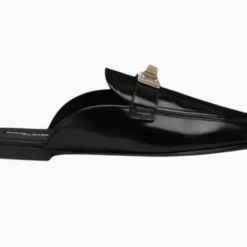 Giày Sục Nam Dolce &amp; Gabbana D&amp;G With Logo DG Plaque On The Front In Black A80438 AQ237 80999 Mules Màu Đen Size 6