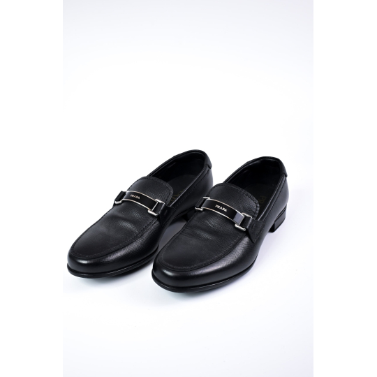 Prada Bit Loafer Black Calf Leather