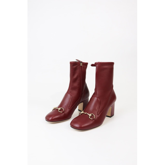Gucci Horsebit Ankle Boot Burgundy Leather