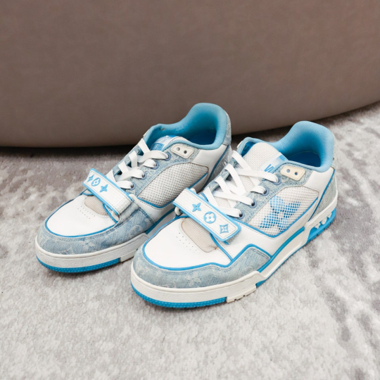 Louis Vuitton LV Trainer Sneaker Blue Denim Monogram