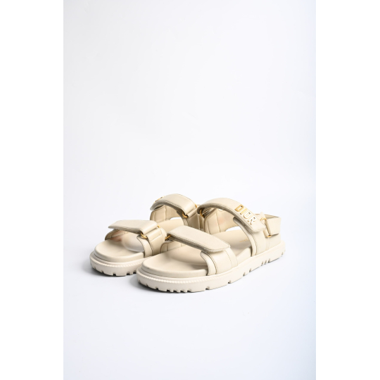 Dior DiorAct Strap Sandal Cream Leather