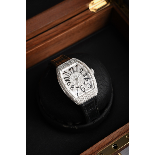 Franck Muller Master of Complications Tonneau Watch with Pave Diamond Dial