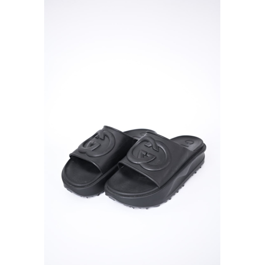 Gucci Rubber Slide Sandal Black