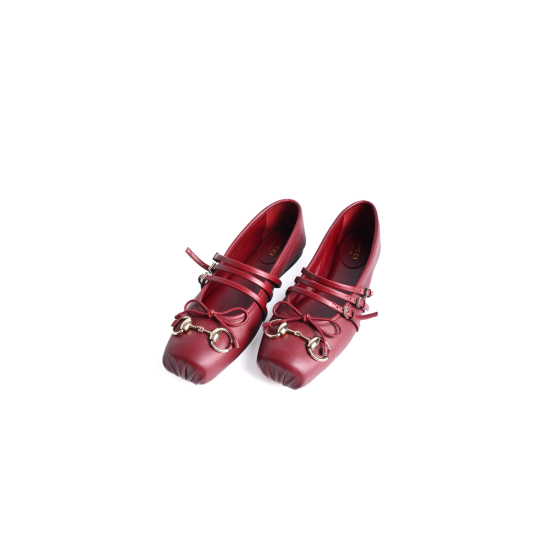 Gucci Horsebit Ballet Flat Burgundy Leather