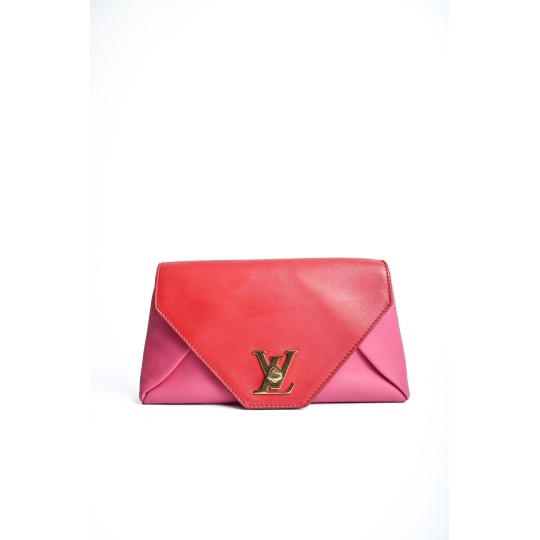 Louis Vuitton Love Note Clutch Calfskin Red and Pink Chain Bag