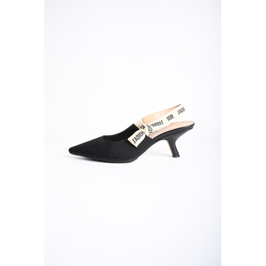 Dior Slingback Pump Black Technical Fabric Ribbon