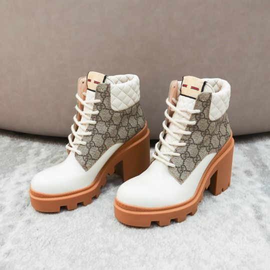 Gucci GG Canvas Chunky Sole Combat Boots