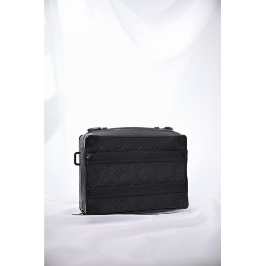 Louis Vuitton Soft Trunk Black Monogram Embossed Leather