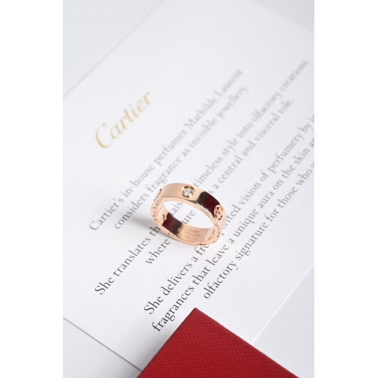 Cartier Love Ring Rose Gold with Screw Motif Polished Finish Size 57