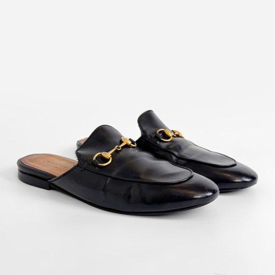Gucci Princetown Horsebit Mule Black Leather