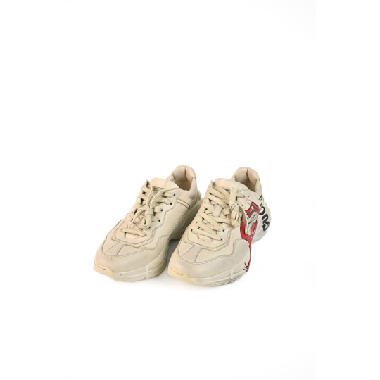 Gucci Rhyton Mouth Print Sneaker Ivory Leather