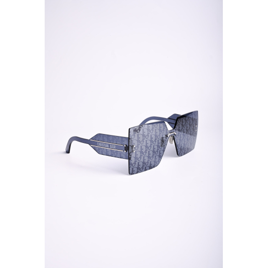 Dior DiorClub M5U Oversized Shield Sunglasses Navy Blue Oblique