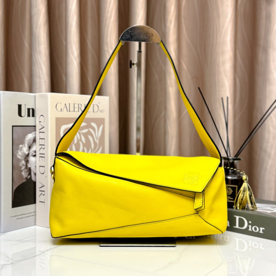 Loewe Puzzle Bag Yellow Classic Calfskin
