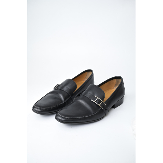 Hermes Loafer Black Leather H Buckle