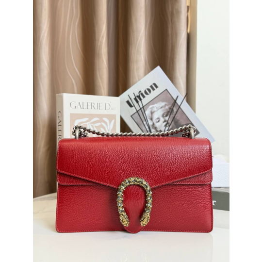 Gucci Dionysus Super Mini Shoulder Bag Red Grained Leather