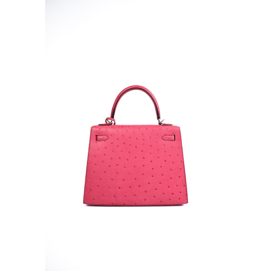 Hermès Kelly Pink Ostrich Leather