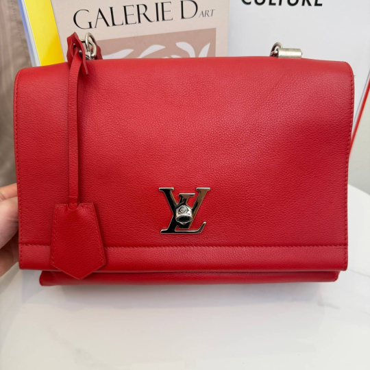 Louis Vuitton Lockme II BB Red Grained Calfskin Silver Hardware