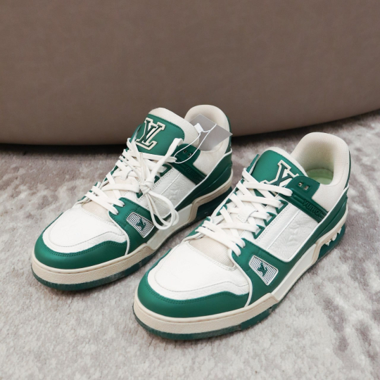 Louis Vuitton LV Trainer Sneaker White Green Leather