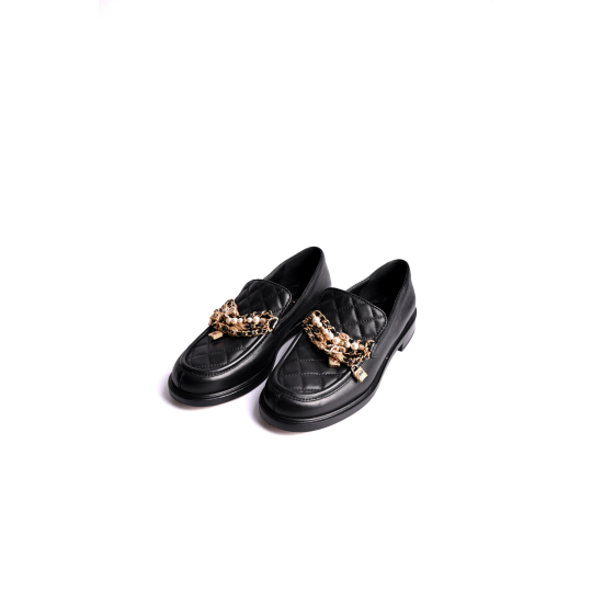 Chanel Chain Loafer Black Quilted Lambskin