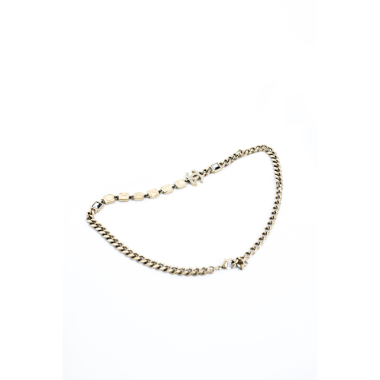 Chanel Vòng Cổ Chuỗi Chữ CHANEL Vàng Nhạt