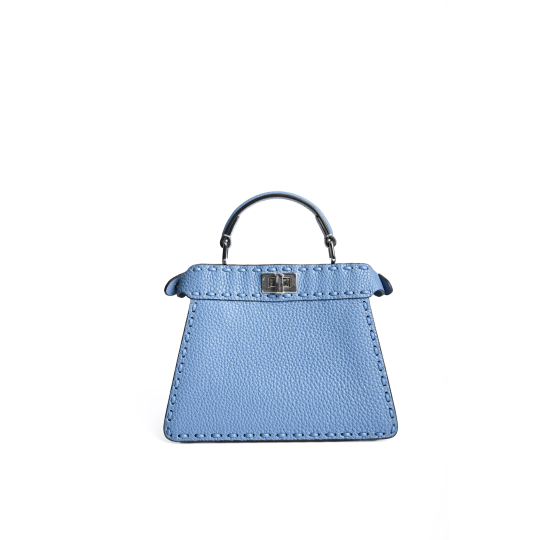 Fendi Peekaboo ISeeU Petite Blue Roman Leather Silver Hardware