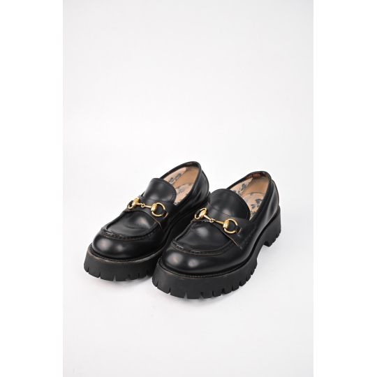 Gucci Horsebit Lug Sole Loafer Black Leather