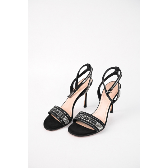 Dior Dway Heeled Sandal Black Suede