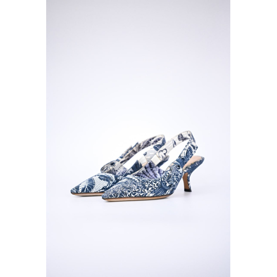 Dior JAdior Slingback Blue Toile de Jouy Canvas