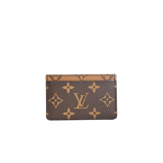Louis Vuitton Card Holder Monogram Reverse Canvas Brown Caramel