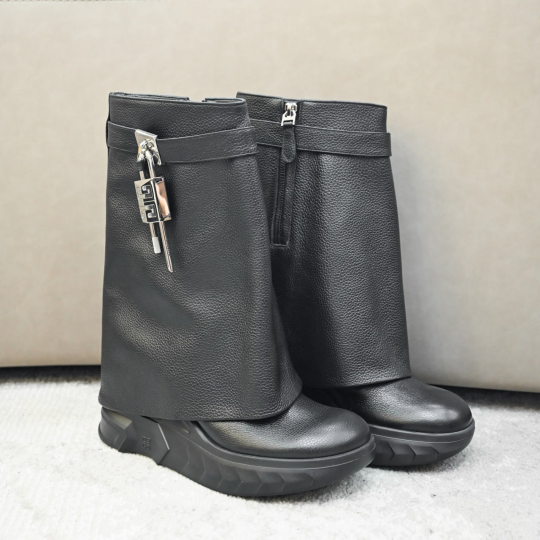 Givenchy Shark Lock Ankle Boot Black Leather