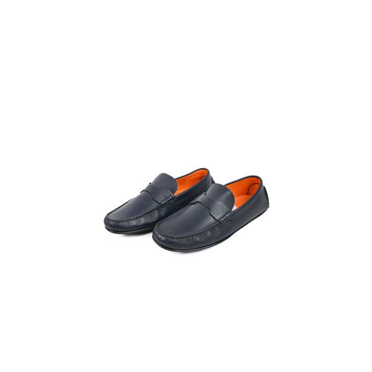 Hermès Driving Loafer Slip On Navy Blue Calfskin Leather