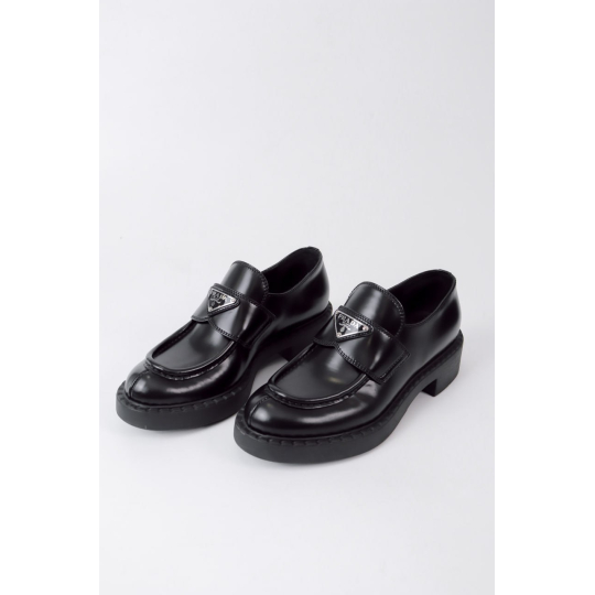 Prada Monolith Leather Loafer Black