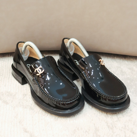 Chanel Patent Leather Loafer Black CC Turnlock