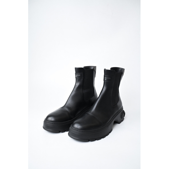 Louis Vuitton Ankle Boot Black Leather Monogram