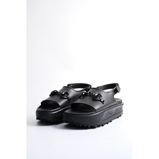 Gucci Horsebit Rubber Platform Sandal Black