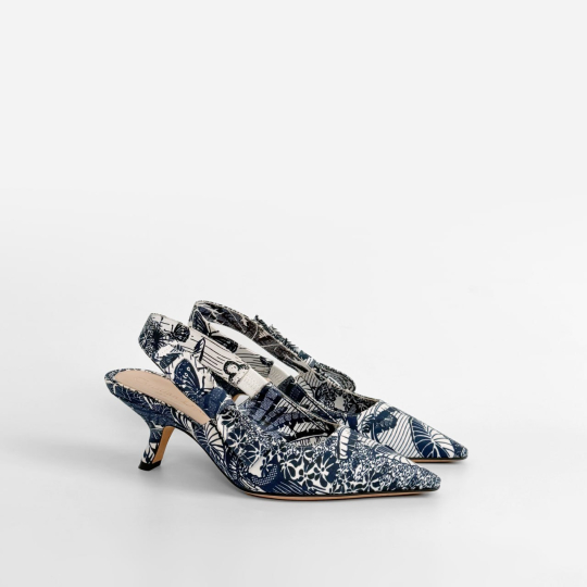 Dior JAdior Toile de Jouy Slingback Pump Navy Butterfly