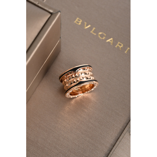 Bulgari B zero1 Rock Ring Rose Gold with Studded Spiral Band Size 49