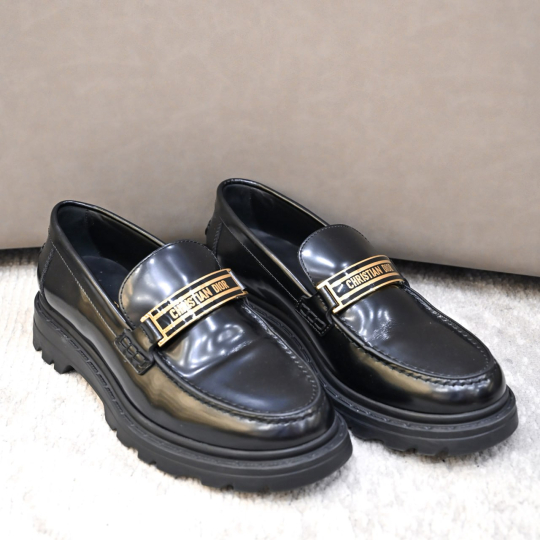 Dior CD Buckle Loafer Black Patent Leather