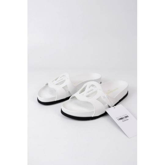 Louis Vuitton LV Cutout Flat Mule White Leather