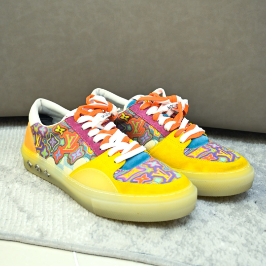Louis Vuitton Psychedelic Print Suede Sneaker