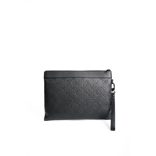 Louis Vuitton Pochette Discovery Monogram Shadow Embossed Leather Black