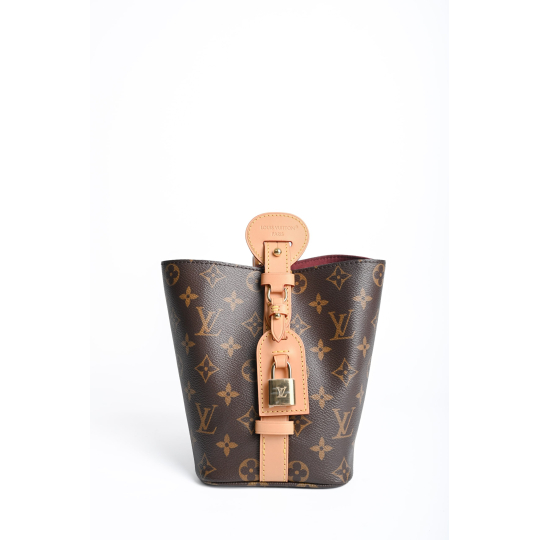 Louis Vuitton Monogram Canvas Bucket Bag Brown with Padlock and Pouch