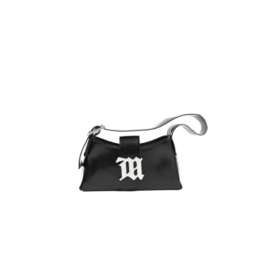 MISBHV Logo Shoulder Bag Black Leather