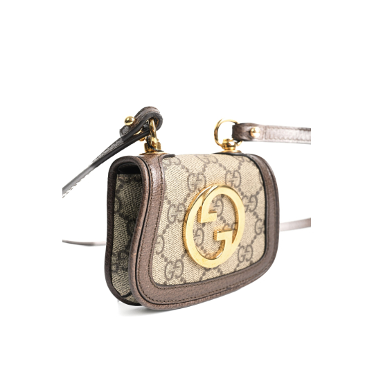 Gucci Blondie Mini Shoulder Bag GG Supreme Canvas Beige Ebony