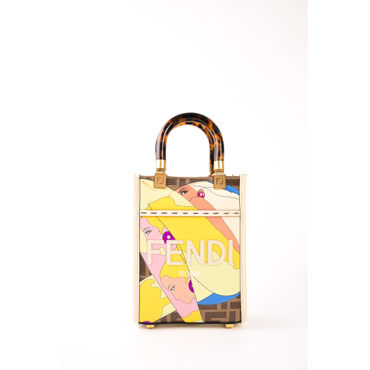 Fendi Sunshine Shopper Mini FF Coated Canvas