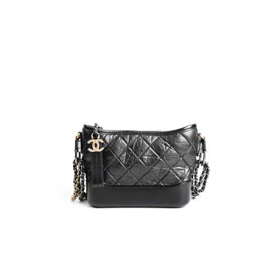 Chanel Gabrielle Small Black Aged Calfskin