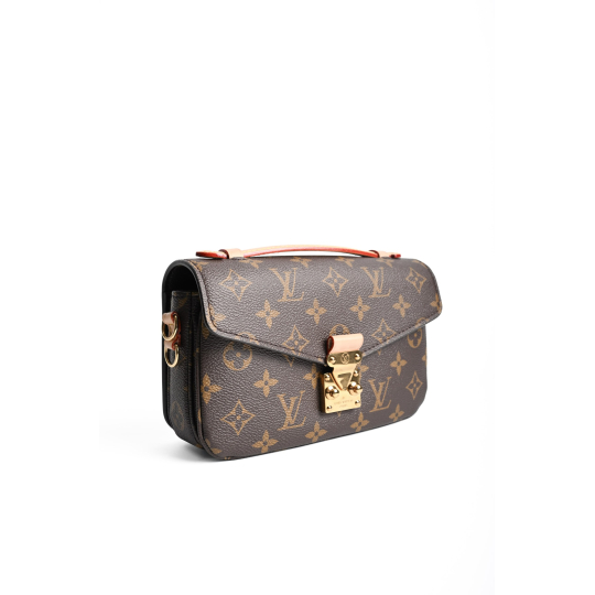 Louis Vuitton Pochette Metis Monogram Canvas Brown Gold Hardware