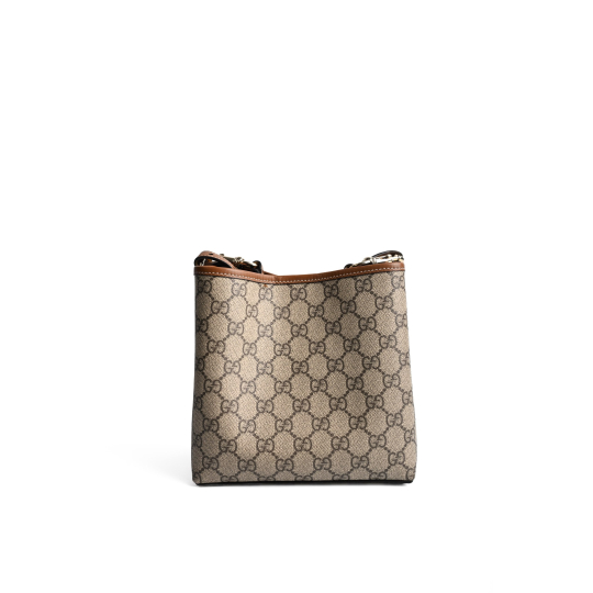 Gucci Ophidia GG Supreme Small Shoulder Bag Beige and Ebony Canvas